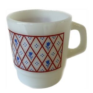 Vintage Termocrisa Milk Glass Mug - Tulip Print